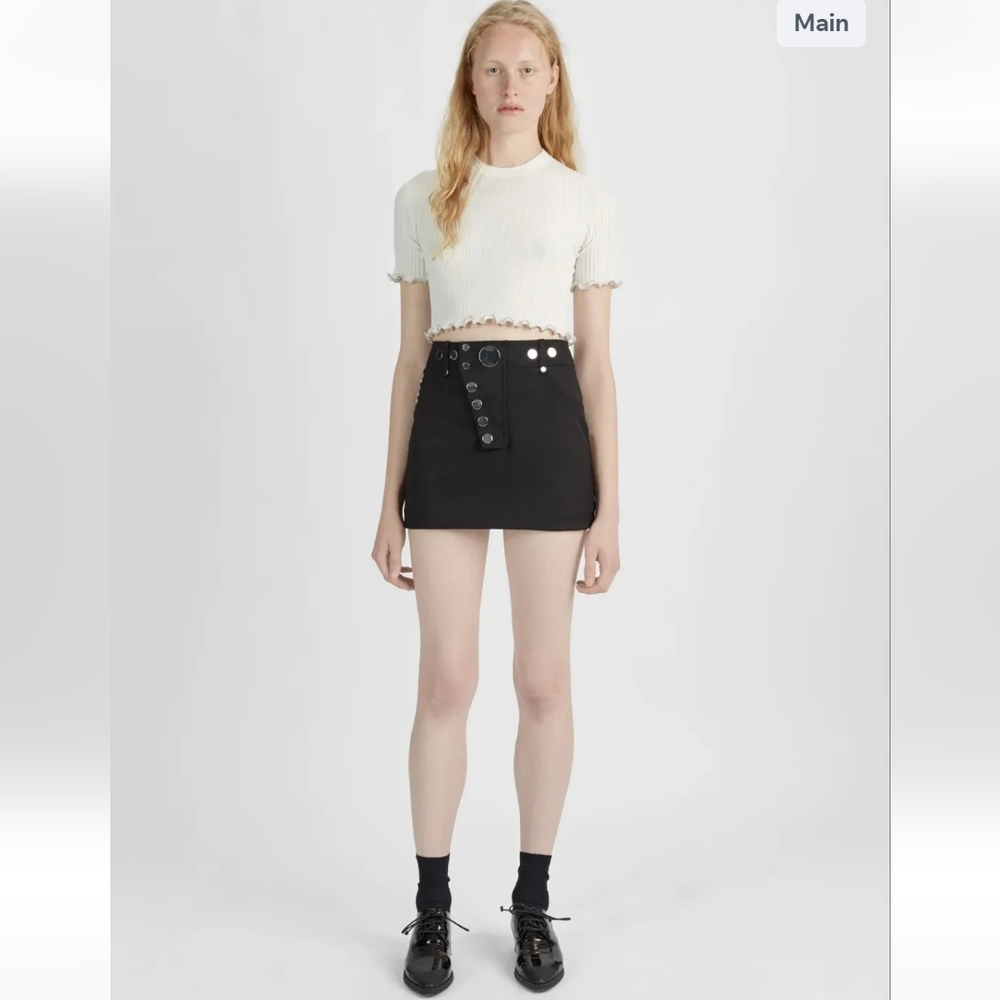 Alexander Wang Black Mini Skirt with Silver Accents Size 4